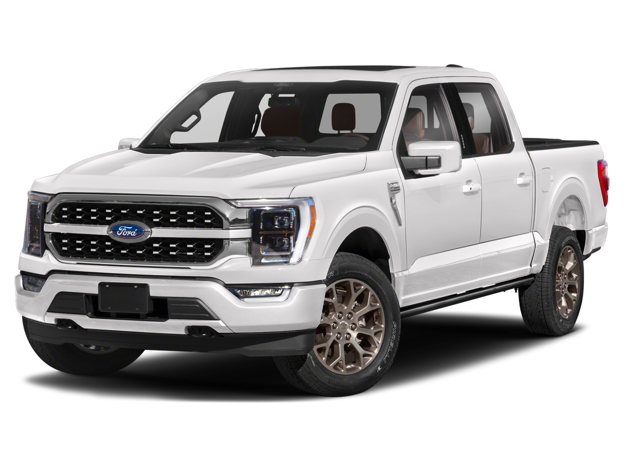 2022 Ford F-150 KING RANCH 4WD SUPERCREW in Agate Black — front three-quarter view