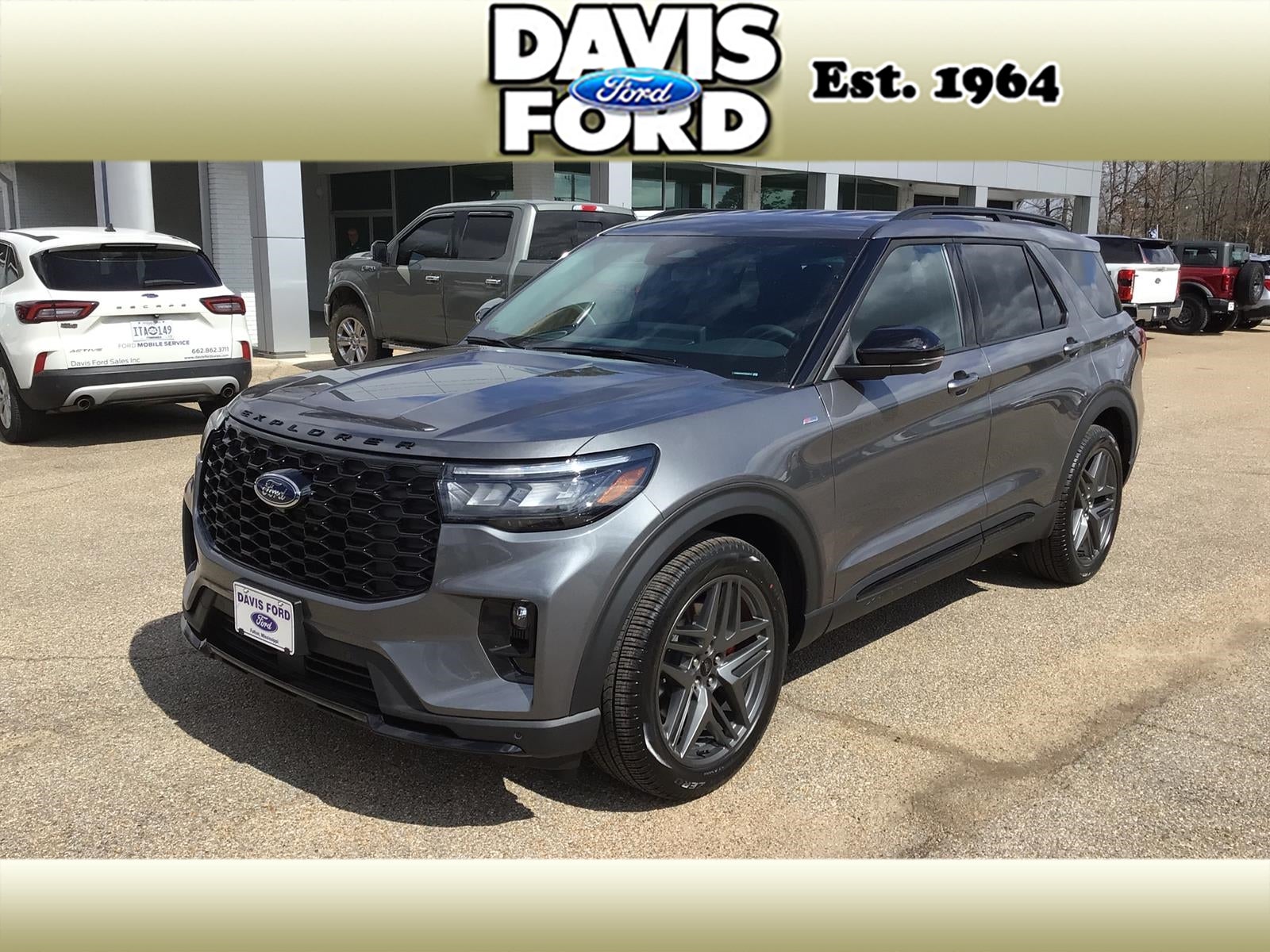 2026 Ford Explorer ST-Line in Carbonized Gray Metallic — front three-quarter view