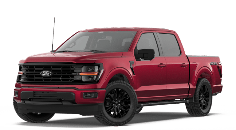 2026 Ford F-150 XLT in Ruby Red Metallic — front three-quarter view