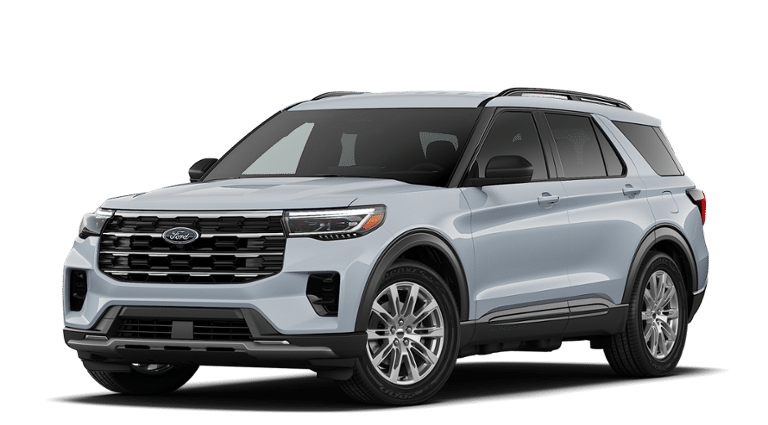 2026 Ford Explorer Active in Space White Metallic — front three-quarter view