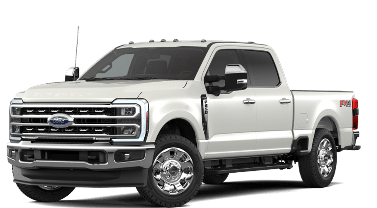 2026 Ford Super Duty F-250 Lariat in Star White Metallic Tri-Coat — front three-quarter view