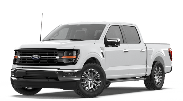 2026 Ford F-150 XLT in Oxford White — front three-quarter view