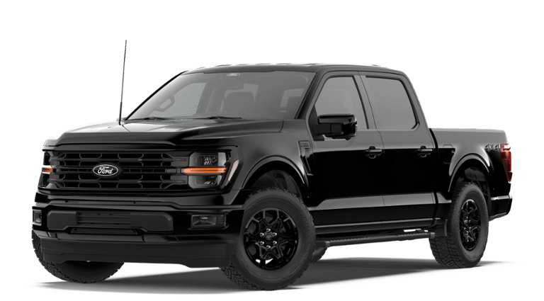 2026 Ford F-150 XLT in Agate Black Metallic — front three-quarter view